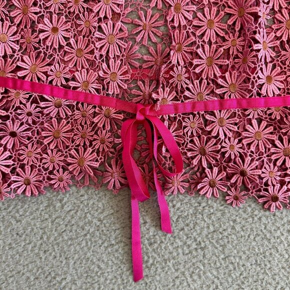 Tocca Pink Blazer Eyelet Floral Embroidered Coquette Feminine Demure - Picture 9 of 16